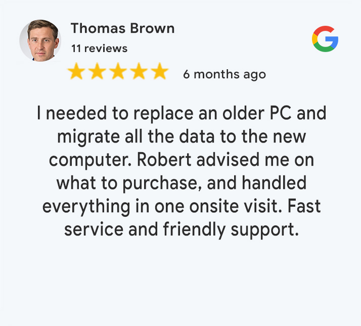 IT Support for Small Business Google Review 5